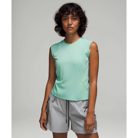 Lululemon Cap Sleeve Hiking Tank Top Wild Mint size 2 - Picture 2 of 5